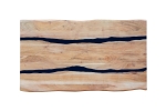 Esstisch 160 x 85 cm Akazie massiv natur mit schwarzen Resin-Adern Spider-Gestell schwarz PETER