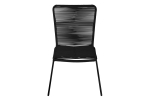 Gartenstuhl Outdoor-Seilstuhl Farbe Schwarz mit Eisen-Gestell in schwarz ISRA (6er Set)