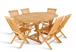 SAM® Gartenmöbel Set 7tlg Teak Gartentisch ausziehbar 120-170 cm BORNEO/MENORCA