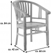 Teak Gartensessel Gartenstuhl mit Armlehnen MORENO