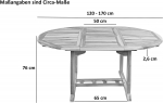 SAM® Gartenmöbel Set 4tlg mit Bank Teak Gartentisch ausziehbar 120-170 cm BORNEO/ARUBA