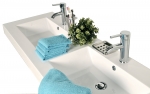 SAM® Badmöbel Set 4tlg Doppelwaschtisch 140 cm weiß Parma