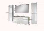 SAM® Badmöbel Set 4tlg Doppelwaschtisch 140 cm weiß Parma
