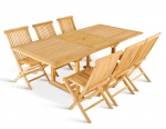 SAM® Gartenmöbel Set 7tlg Teak Gartentisch ausziehbar 150-200 cm CARACAS/MENORCA
