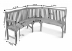 Gartenmöbel Set 4tlg mit Eckbank Teak Gartentisch ausziehbar 180-240 cm KUBA/ARUBA