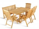 SAM® Gartenmöbel Set 6tlg mit Bank Teak Gartentisch ausziehbar 180-240 cm KUBA/ARUBA