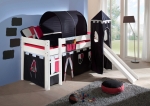 SAM® Kinder Spielbett Ritter I weiß gerade massiv Buche Auf Lager !