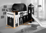 SAM® Kinder Spielbett Ritter I weiß gerade massiv Buche Auf Lager !