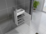 Gäste-WC Waschbecken 40 x 22 cm weiß Vega