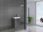 Gäste-WC Waschbecken 40 x 22 cm grau Vega