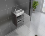 SAM® Gäste-WC Waschbecken 40 x 22 cm trüffeleiche Vega Auf Lager !