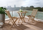 Balkonmöbel Set 3tlg Teak Klapptisch 80 x 80 cm SAMO/MENORCA