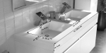 SAM® Badmöbel Set 2tlg Doppelwaschtisch 140 cm weiß Parma