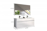SAM® Badmöbel Set 2tlg Doppelwaschtisch 140 cm weiß Parma