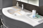 SAM® Badmöbel Set 2tlg Becken 110 cm grau Hochglanz Dublin links Auf Lager !