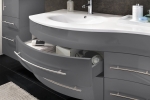 SAM® Badmöbel Set 2tlg Becken 110 cm grau Hochglanz Dublin links Auf Lager !