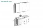 SAM® Badmöbel Set 2tlg Becken 110 cm grau Hochglanz Dublin links Auf Lager !