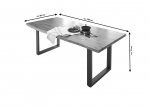  Esstisch Baumkante massiv Akazie cognac 140 x 80 silber IMKA