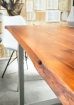  Esstisch Baumkante massiv Akazie cognac 140 x 80 silber IMKA