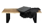 Sitzbank Baumkante 160 cm natur massiv Akazie schwarz