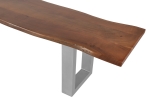SAM® Sitzbank Baumkante 180 cm nussbaum massiv Akazie silber