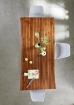 Esstisch Baumkante massiv Akazie cognac 220 x 100 schwarz Esra