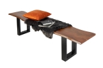 SAM® Sitzbank Baumkante 220 cm nussbaum massiv Akazie schwarz