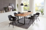  Esstisch Baumkante Massiv Wildeiche 220 x 100 schwarz SESSA