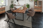  Esstisch Baumkante massiv Akazie nussbaum 200 x 100 schwarz LIAM