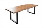  Esstisch Baumkante massiv Akazie natur 220 x 100 schwarz LIAM
