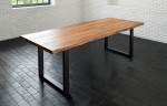  Esstisch Baumkante massiv Akazie natur 220 x 100 schwarz LIAM