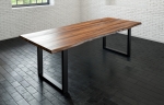  Esstisch Baumkante massiv Akazie nussbaum 220 x 100 schwarz LIAM