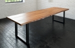  Esstisch Baumkante massiv Akazie natur 240 x 100 schwarz LIAM