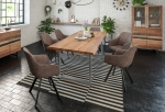  Esstisch Baumkante massiv Akazie natur 240 x 100 silber LIAM