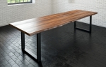  Esstisch Baumkante massiv Akazie nussbaum 240 x 100 schwarz LIAM