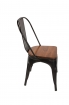 SAM® Esszimmerstuhl Metallstuhl stapelbar schwarz matt Sitz Pinienholz LINA