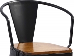 SAM® Esszimmerstuhl Metallstuhl stapelbar schwarz matt Sitz Pinienholz LENA