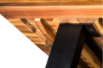SAM® Esszimmertisch Baumkante cognacfarben Akazienholz geteilt Schwarz 140 cm ISABELLA