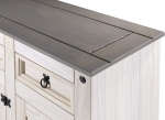 SAM® Sideboard Kommode 132 x 84 x 44 cm Pinienholz weiß grau lasiert MEXICO