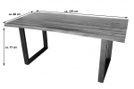 SAM® Esszimmertisch Baumkante cognacfarben Akazienholz geteilt Schwarz 120 cm BIANCA
