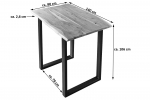 Bartisch Baumkante massiv Akazie natur 120 x 80 schwarz Quebec