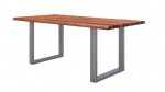 SAM® Esszimmertisch Baumkante cognacfarben Akazienholz geteilt Silber 120 cm BIANCA