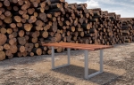 SAM® Esszimmertisch Baumkante cognacfarben Akazienholz geteilt Silber 120 cm BIANCA