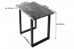  Bartisch Baumkante massiv Akazie nussbaum 160 x 85 schwarz Quebec