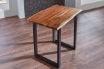  Bartisch Baumkante massiv Akazie nussbaum 160 x 85 schwarz Quebec