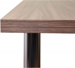 Holztisch 160 x 90 cm Holz-Dekor Eiche Dunkel, runde Metallbeine SOUND