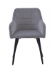 SAM® Esszimmer Armlehnstuhl Samt grau schwarz Metallbeine LARS