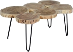 SAM® Beistelltisch Couchtisch aus 6 Baumscheiben Akazie Natur LOGI