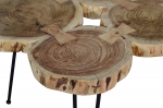 SAM® Beistelltisch Couchtisch aus 6 Baumscheiben Akazie Natur LOGI