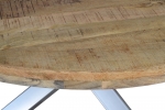 SAM® Esszimmertisch rund 130 cm Mangoholz Natur Silber RUNIS